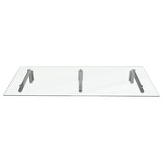 Tettoia in Vetro 180 x 80cm con Staffe in Acciaio Inossidabile per Porte Esterne