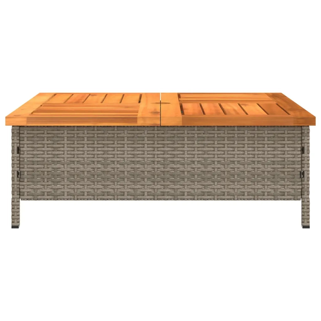 Copertura Base Ombrellone-Supporto per ombrellone Grigia 70x70x25cm Polyrattan e Acacia
