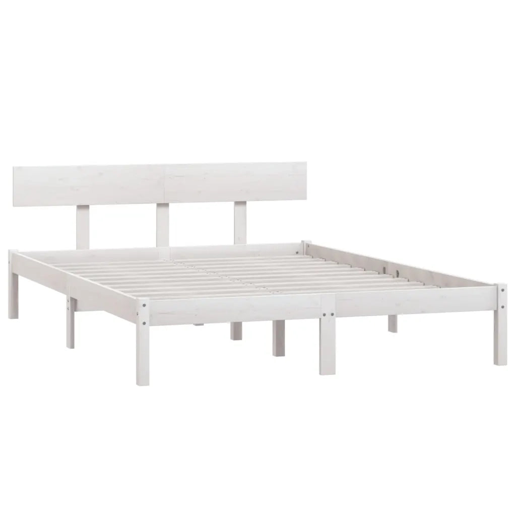 Giroletto-Struttura Letto Bianco Massello Pino 150x200cm King Size 179458