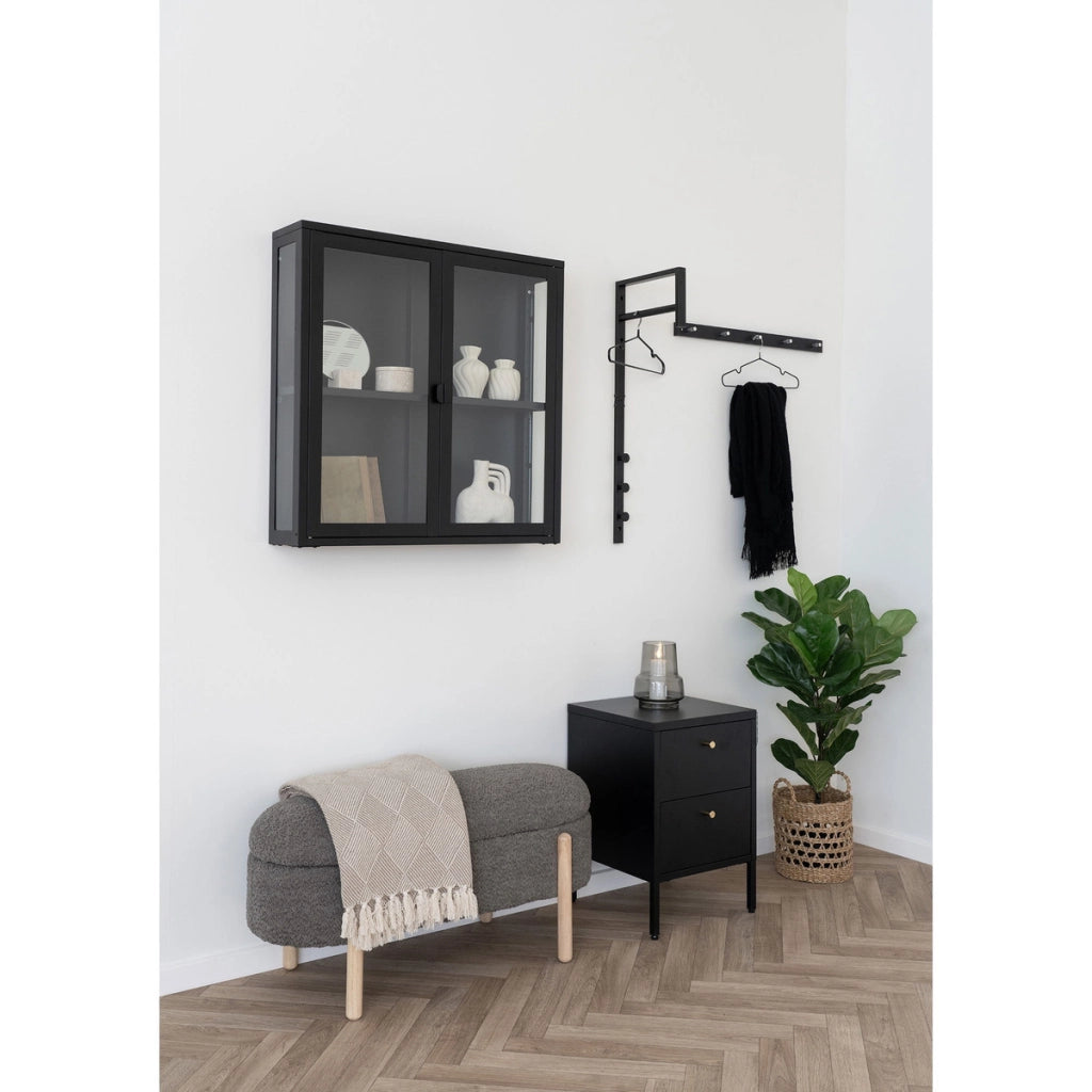 Set di 10 Grucce Massa, Nero, Metallo, 4x41x18 cm
