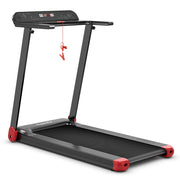 Tapis roulant pieghevole per casa con controllo APP, Tapis roulant compatto con schermo LED Nero e rosso