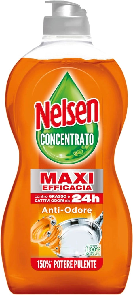 NELSEN DETERGENTE PER PIATTI CONCENTRATO DA 450 ML FORMULA ANTI ODORE