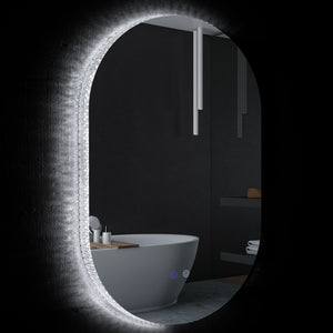 Specchio Bagno da Parete LED Antiappannamento 81x51x4,5 cm in Vetro e Alluminio Argento