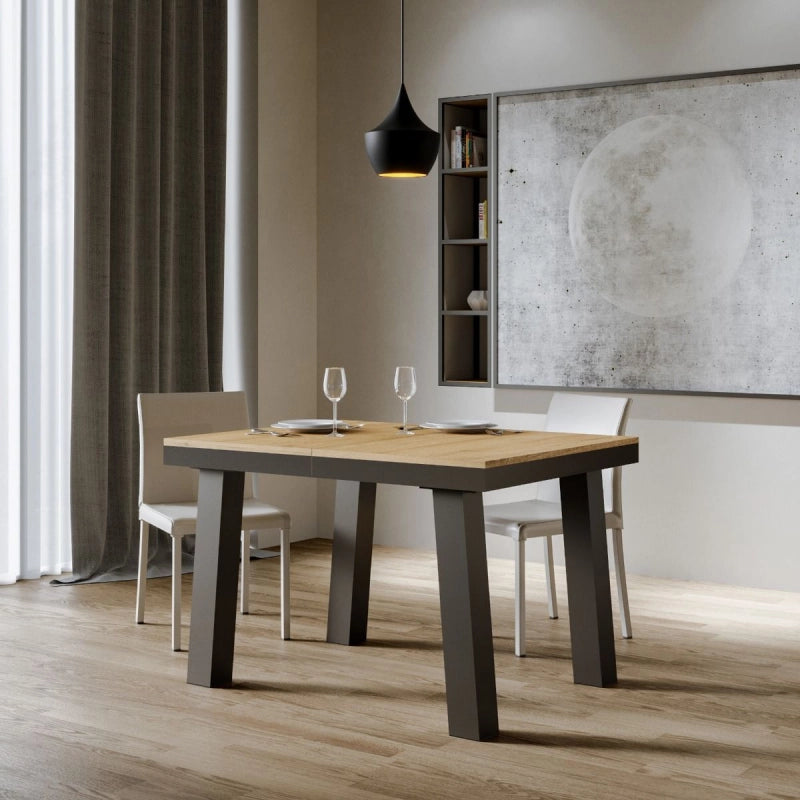 Tavolo allungabile 90x120/224 cm Bridge Evolution telaio Antracite - Quercia Natura