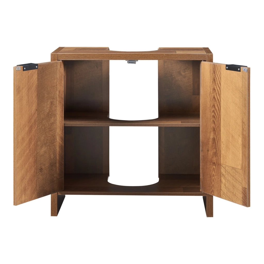 Mobiletto sottolavabo per bagno stile design 60 x 60 x 30 cm truciolato marrone 03_0009982