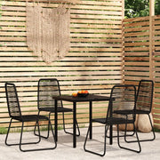 Set Mobili da Pranzo per Giardino 5 pz Nero cod mxl 35086