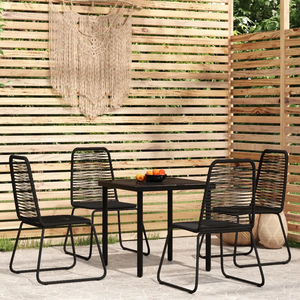 Set Mobili da Pranzo per Giardino 5 pz Nero cod mxl 35086