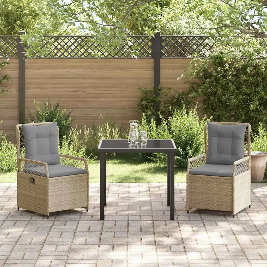 Set da Pranzo per Giardino 3 pcs Beige e Grigio Chiaro 3381002