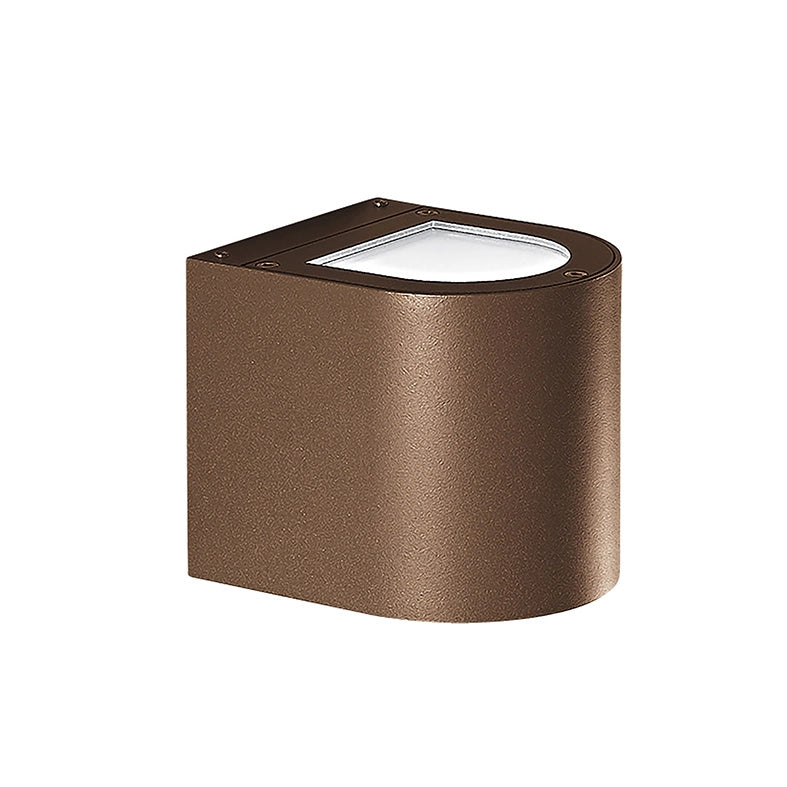 Silver Applique LED 9W Biemissione Tonda Marrone 3000K IP65 - Rossini Group - Lampada da parete in alluminio per esterni ad alta resistenza