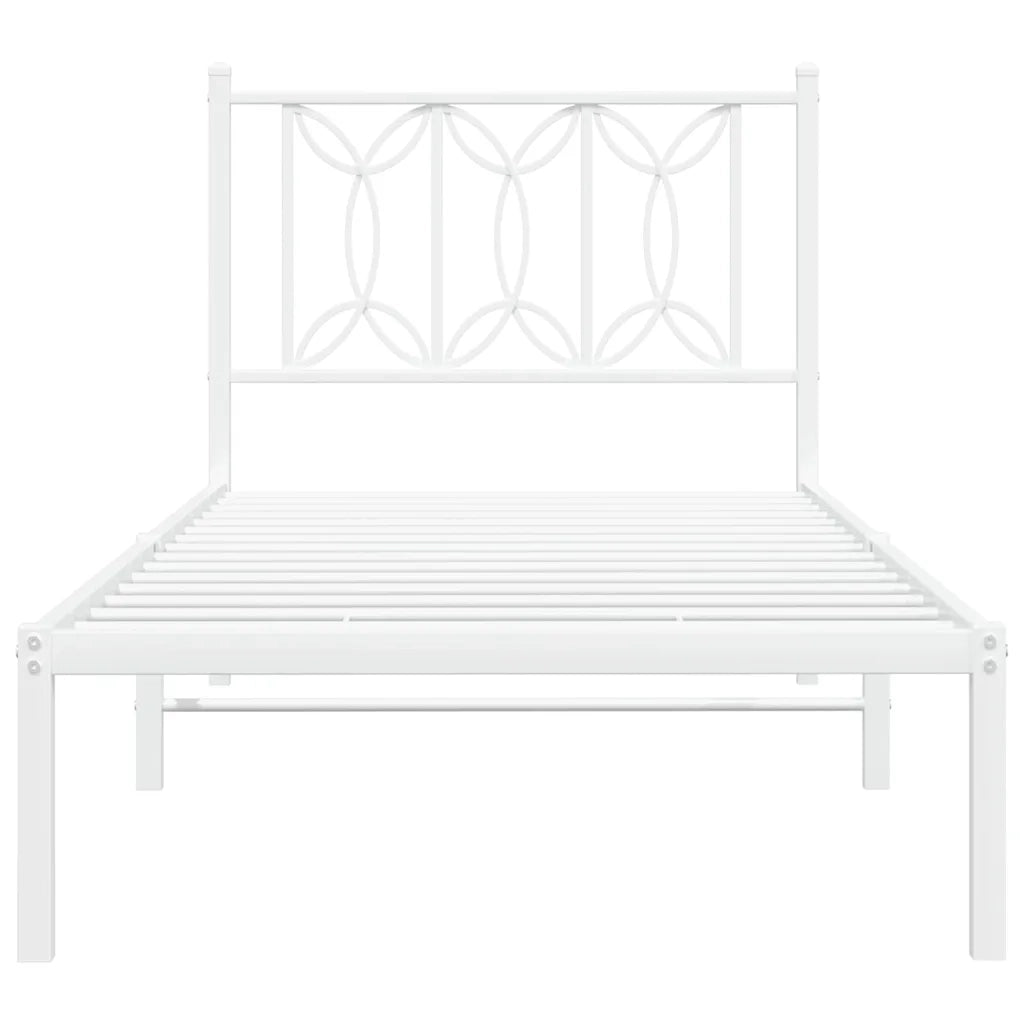 Giroletto con Testiera Metallo Bianco 90x190 cm 376169