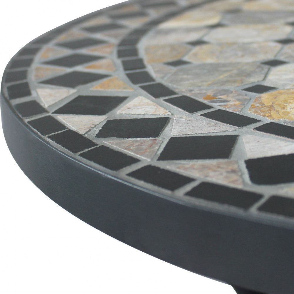 Tavolo Rotondo Ceramica E Ferro Verniciato Dionisio Ø 70 Cm