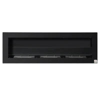 Camino Bioetanolo da Parete a con 3 Serbatoi da 1L e Copertura 20m², 120x40 cm Caminetto Bioetanolo 2Kw in Acciaio e Vetro per Salotto, Soggiorno e Camera da Letto, Nero