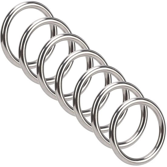 Anello di gomma 1,6/2 pollici - Acciaio inox 304 - Resistenze elevate - Non sigillato - Set di 7 - Duraturo e versatile - Anello metallico