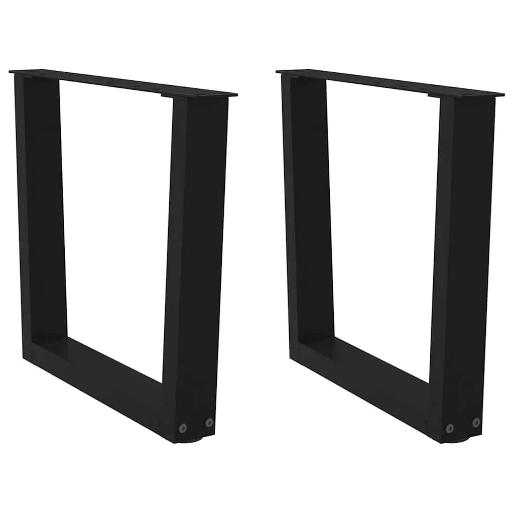 Set di 2 gambe regolabili per tavolino da caffè a forma di V 50 x 43 cm moderno metallo nero 02_0056916