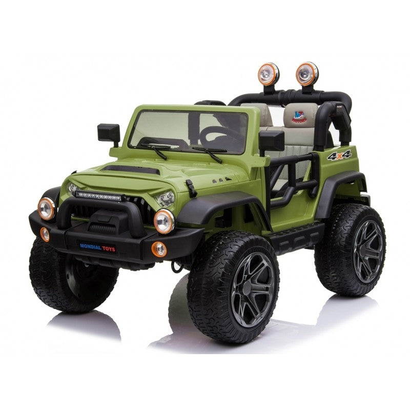 Macchina Elettrica per Bambini 2 Posti Ruote EVA Maxi Fuoristrada 12V Verde