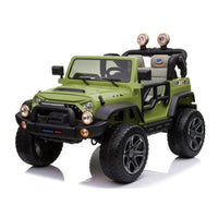 Macchina Elettrica per Bambini 2 Posti Ruote EVA Maxi Fuoristrada 12V Verde