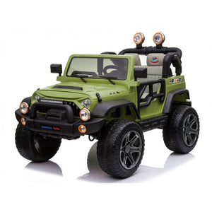 Macchina Elettrica per Bambini 2 Posti Ruote EVA Maxi Fuoristrada 12V Verde