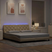 Giroletto con LED senza Materasso Crema 180x200 cm in Tessuto 3310690