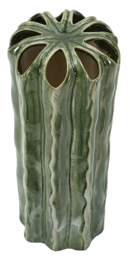 Vaso Cactus Tall Ø12x31,5 cm in Ceramica Verde