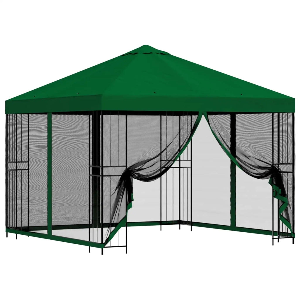 Gazebo | Pergolato da giardino con pareti laterali 3 x 3 m Verde