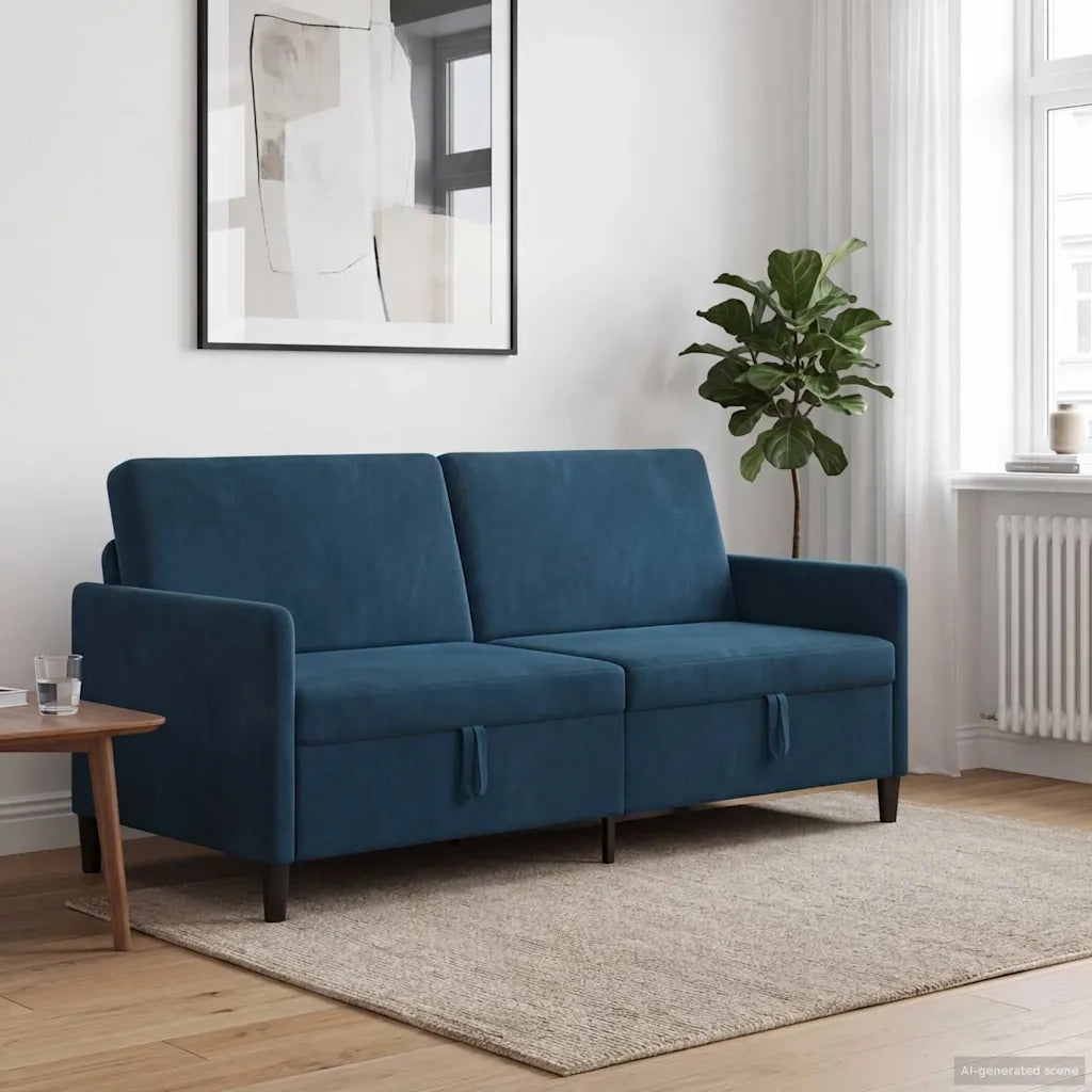 Divano con Storage Blu 192 x 78 x 87 cm Poliestere 42036998