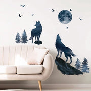 Decorazione per Parete con Sticker di Lupo - Decorazioni per Parete Rimosibili - Sicure - Adesivo Forte - Tattoo per Parete con Animale