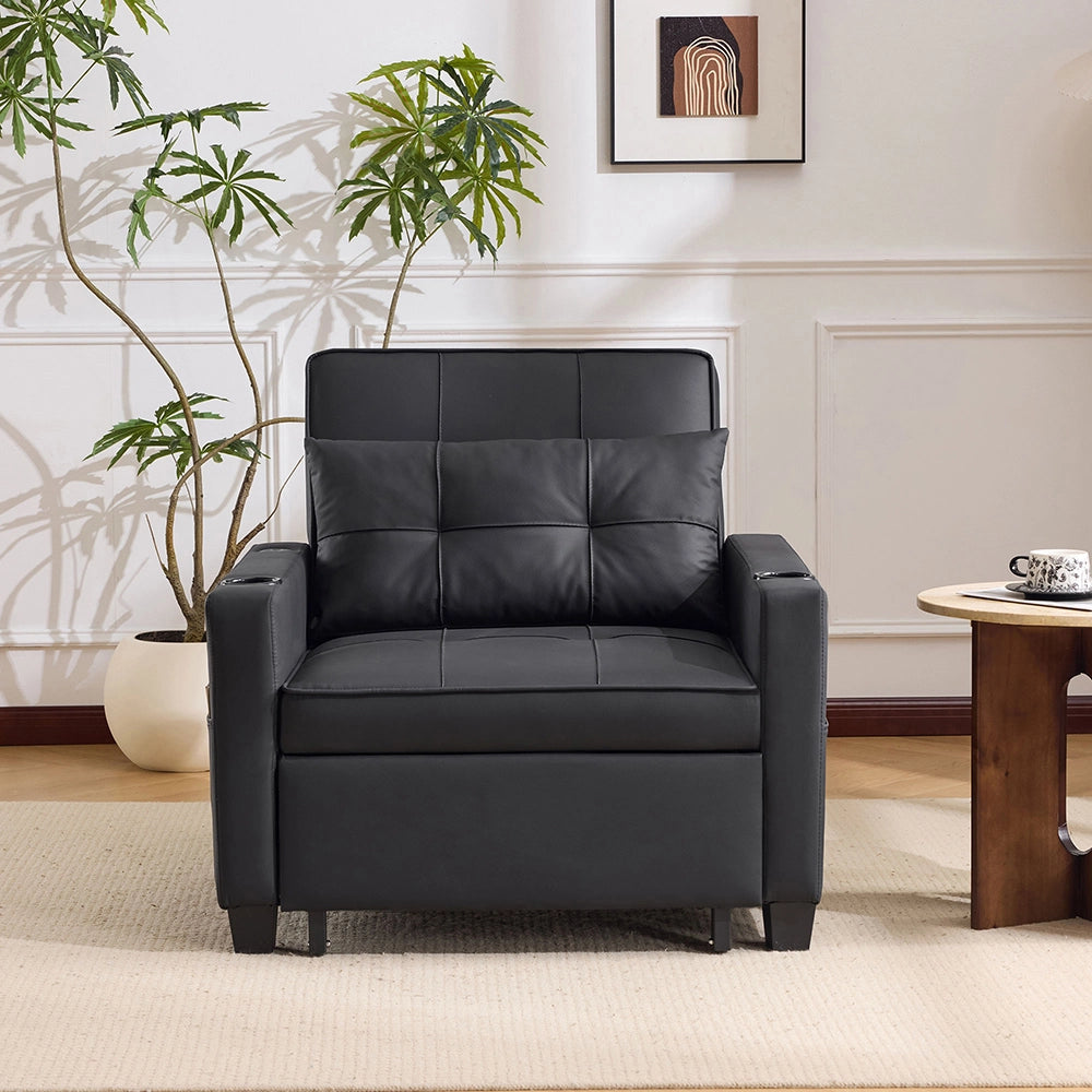 Divano letto 3 in 1 - Xylo - con porta-bicchieri e USB compatto