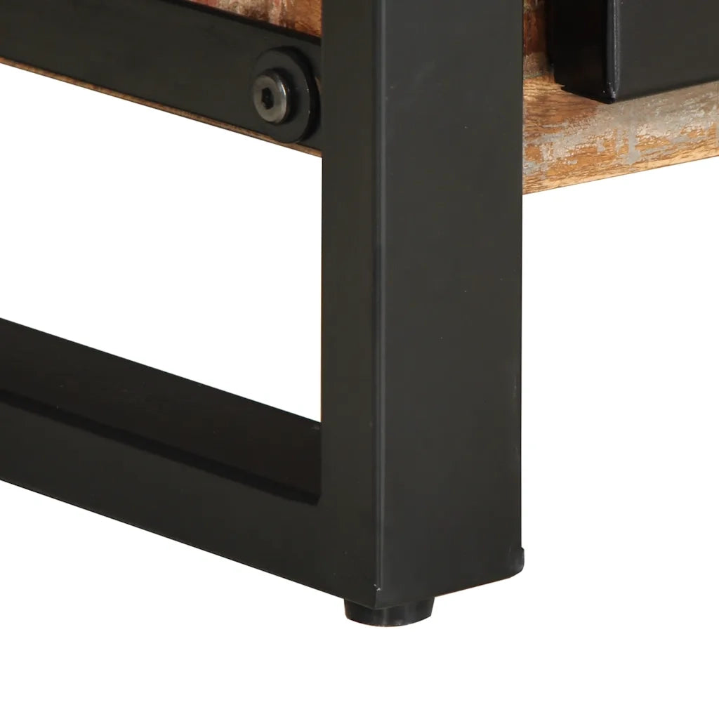 Tavolino Salotto Multicolore 90x50x36cm Legno Massello Recupero