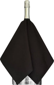 Set di tovaglioli in cotone per raffreddare il vino - 54 cm - Cerniera centrale - Disegno a cerchio - Nero - 1 pezzo