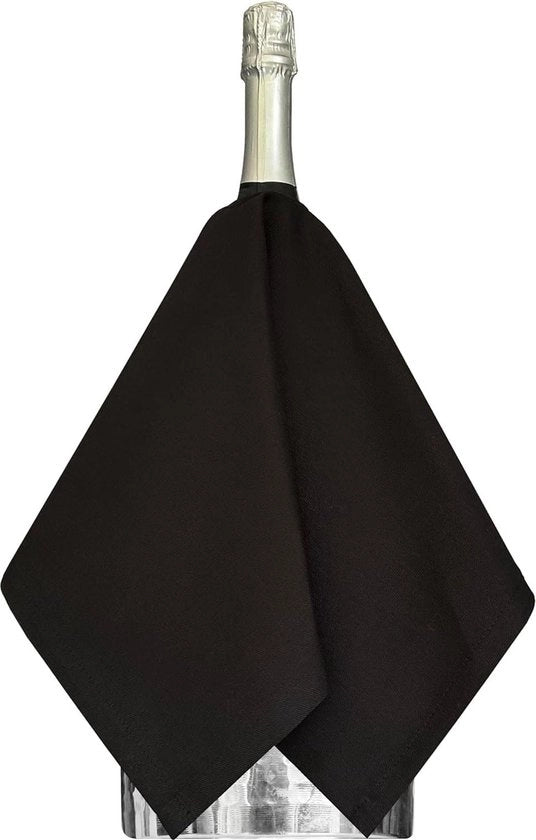 Set di tovaglioli in cotone per raffreddare il vino - 54 cm - Cerniera centrale - Disegno a cerchio - Nero - 1 pezzo