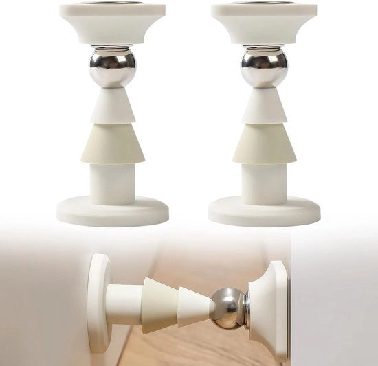 Deurstoppers Magnetici - 2 Pezzi - RVS Montaggio a Pavimento - Ideali per Casa - Facili da Utilizzare - Tenuti Aperte le Porte