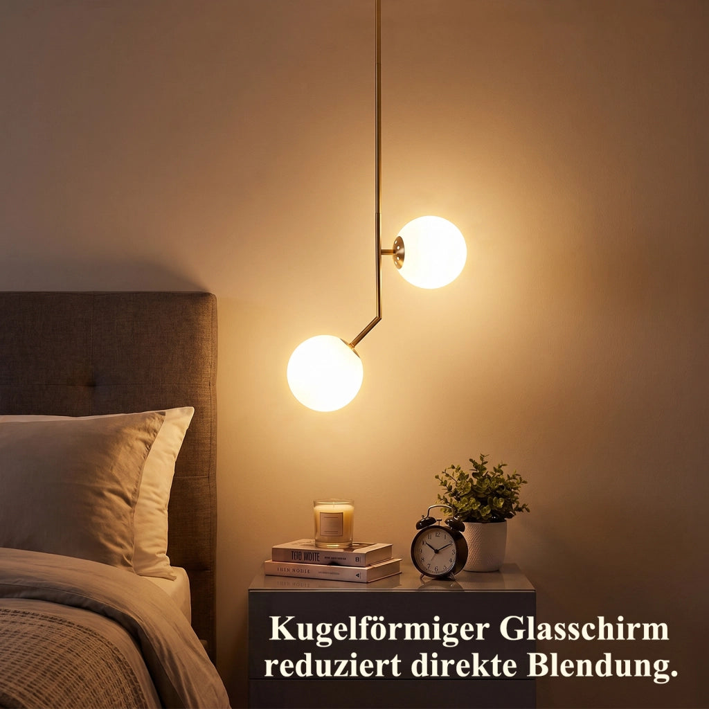 ZMH Lampada a Sospensione 2 Luce Vetro G9 Moderna per Camera Soggiorno senza lampadine