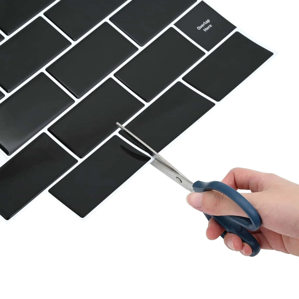 Piastrella subway 20 pz Nero 30 x 30 cm Poliuretano e PET CFW3522732