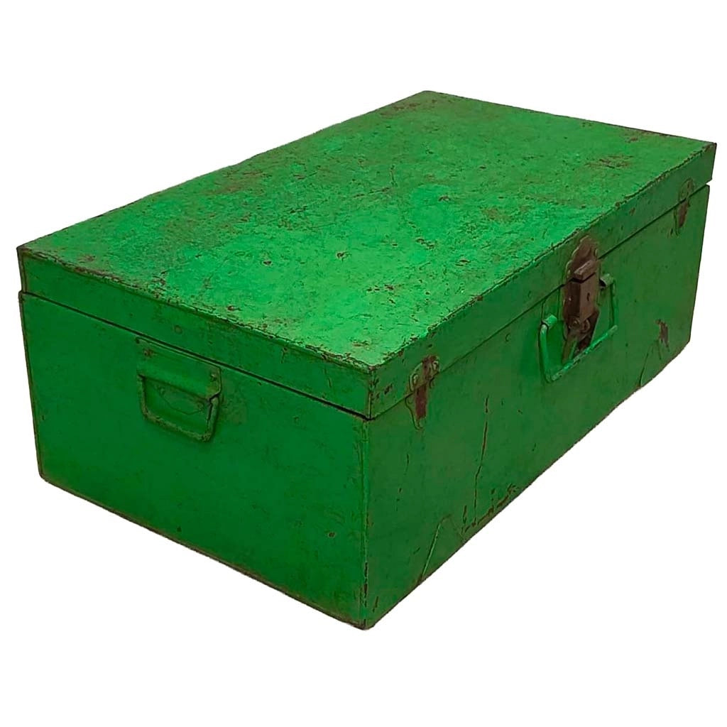 Valigia artigianale in metallo, 67x37x25h cm