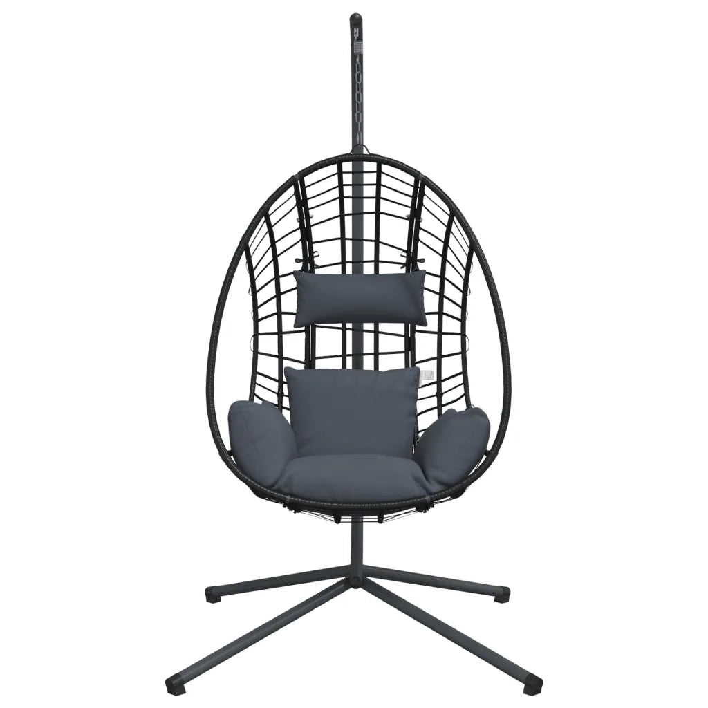 Sedia a Uovo Sospesa con Supporto Antracite Polyrattan/Acciaio 4007409