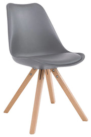 Sedia Toulouse in similpelle gambe quadrate grigio,natura