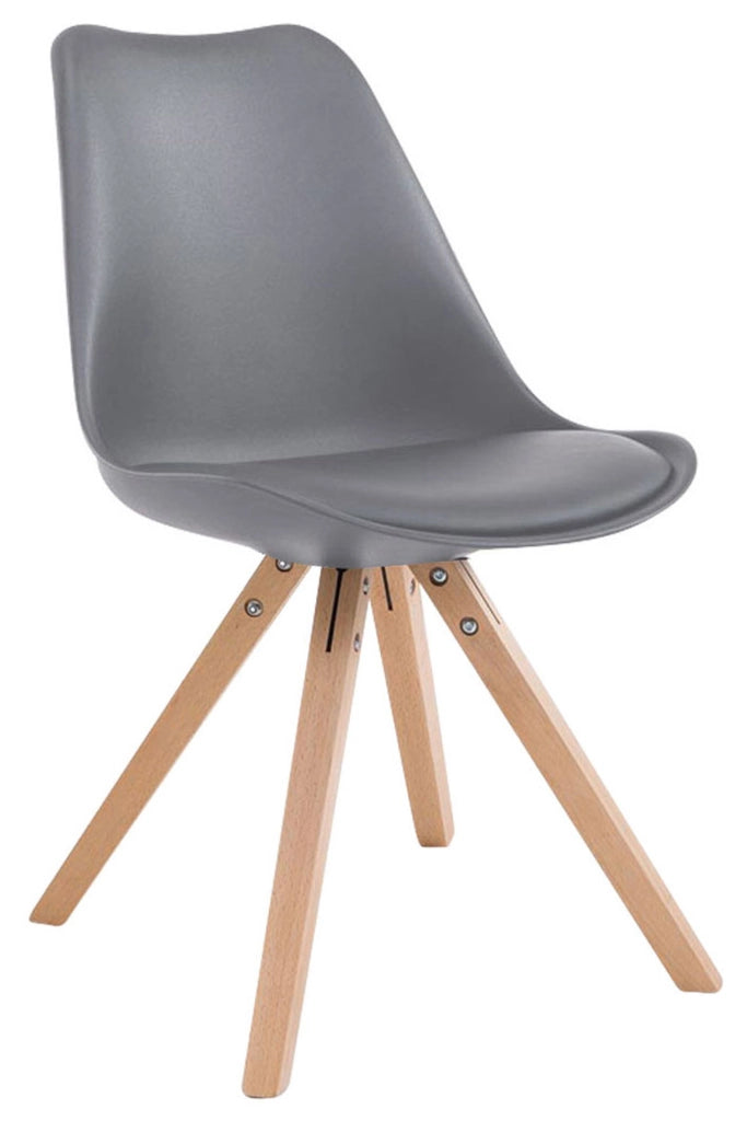 Sedia Toulouse in similpelle gambe quadrate grigio,natura