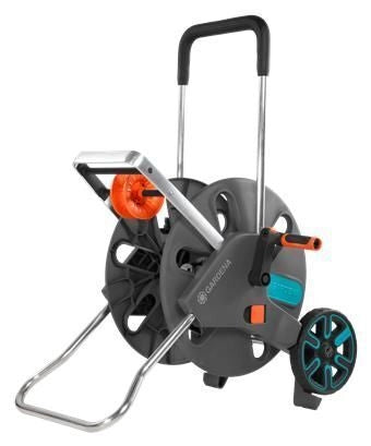 Gardena AquaRoll L Easy Carrello avvolgitubo Manuale Nero, Blu, Arancione