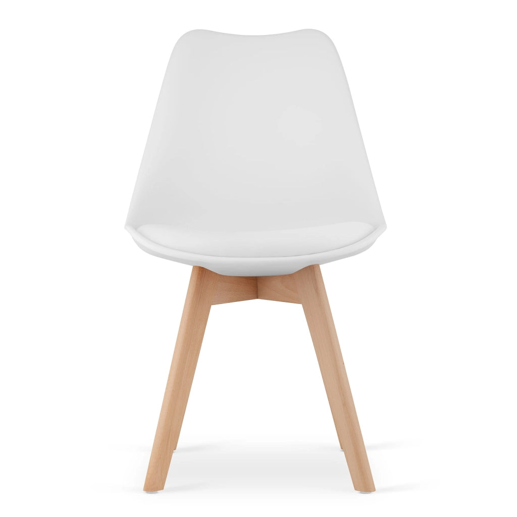 Tavolo rotondo VALORA KAMI con 4 sedie RIXK - Set bianco