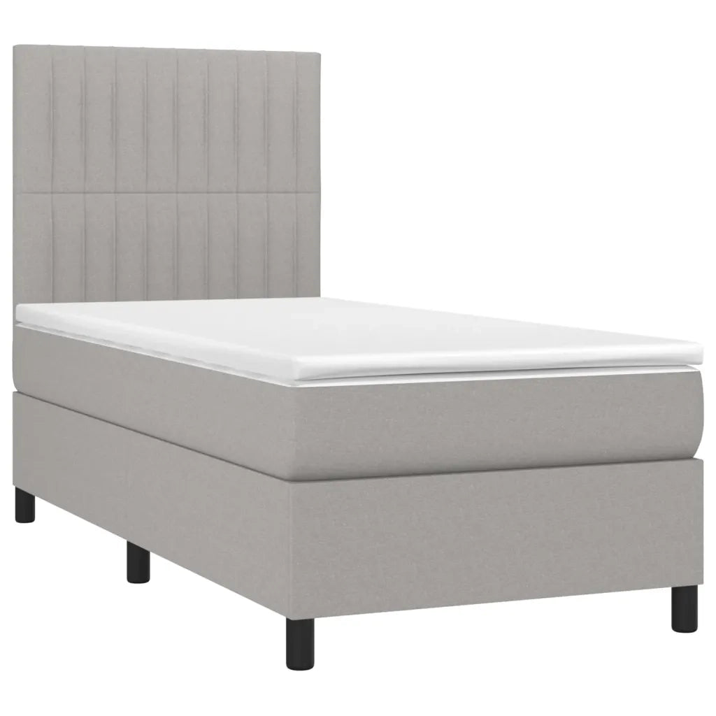 Giroletto a Molle con Materasso-Struttura Letto Grigio Chiaro 80x200 cm Tessuto 111514
