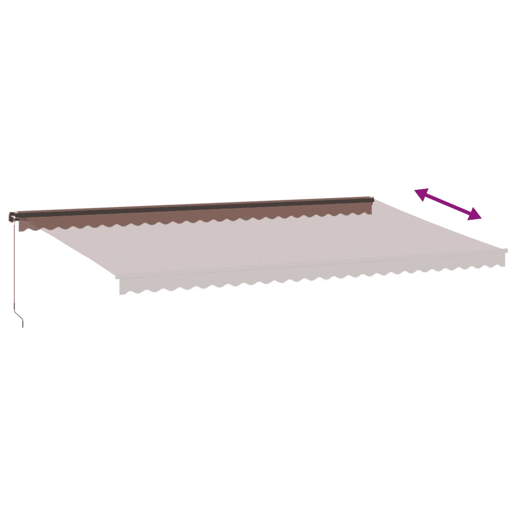 vidaXL Tenda da Sole Retrattile Manuale Marrone 600x350 cm