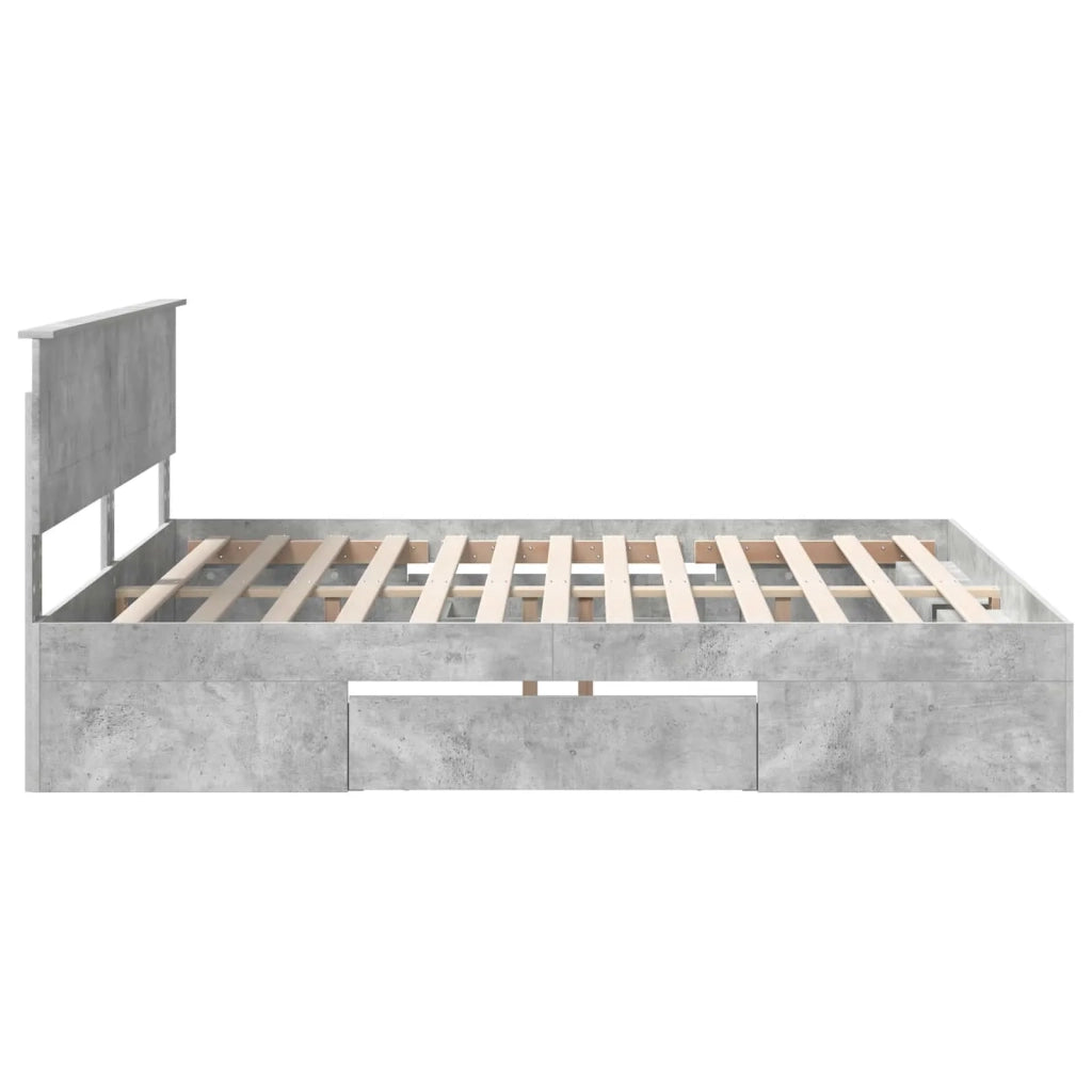 Struttura del letto con testiera Grigio cemento 200 x 200 cm 3408728