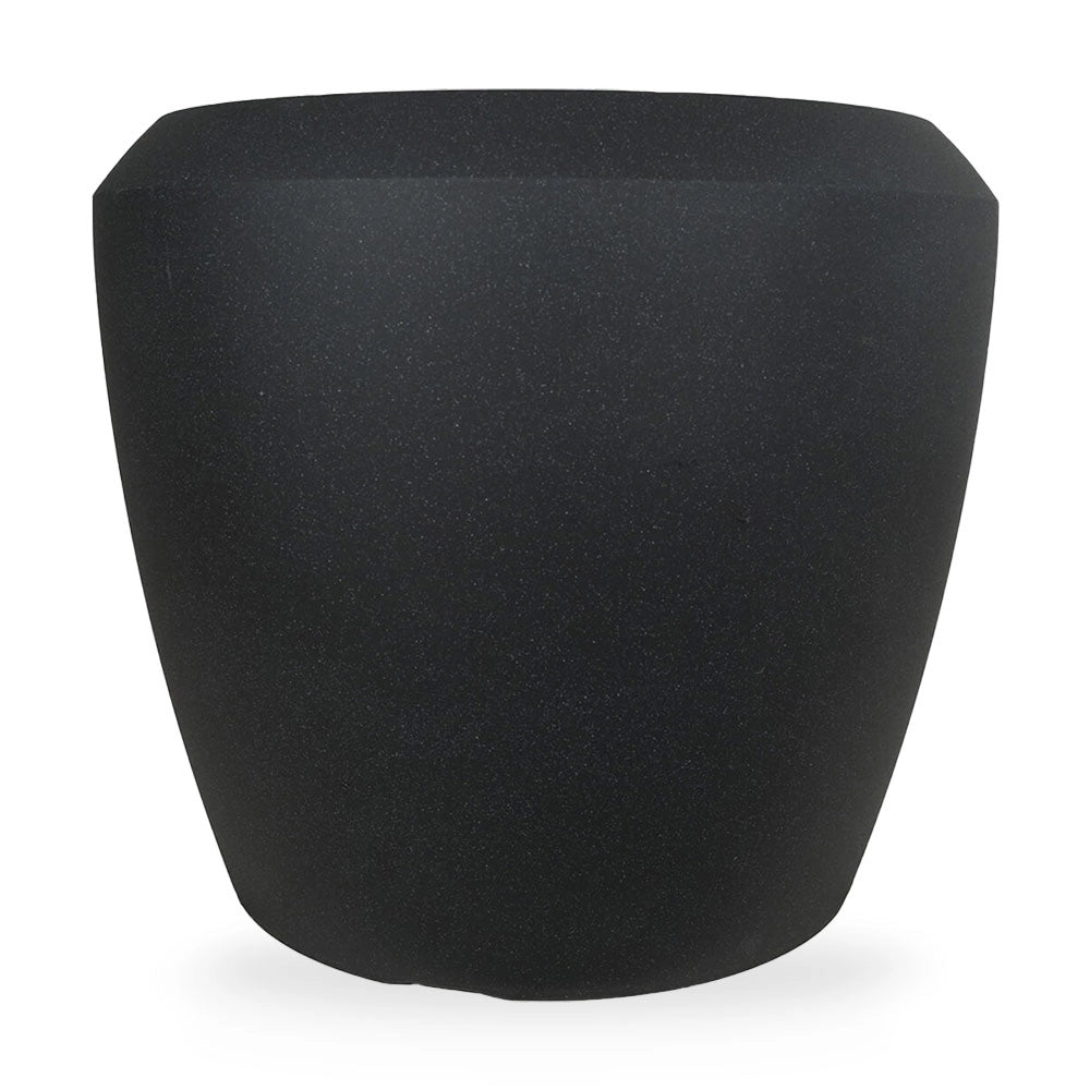 Vaso in plastica HDPE poliresina alta densità per piante Conchino Nero h 39,5