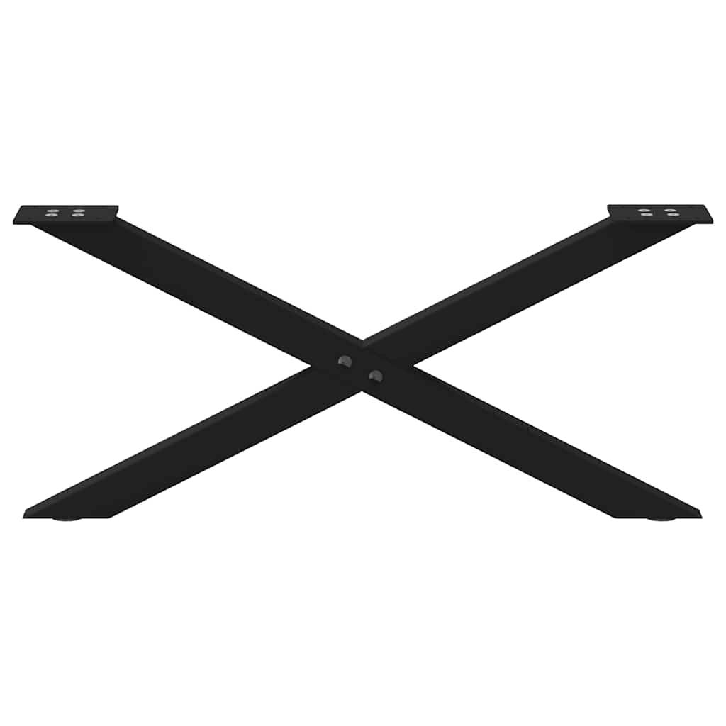 Set di 2 gambe per tavolino a forma di X 70 x 30 cm struttura robusta design moderno in acciaio nero 02_0057159