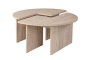Tavolino da caffè in legno "Moira" - 90 x 90 x 41 cm - Travertino