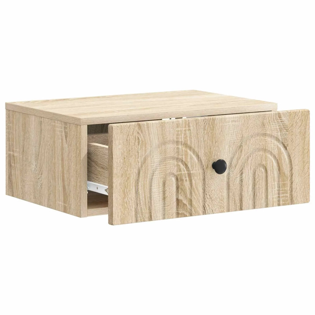 Mobiletto da notte a muro Rovere Sonoma 49 x 34,5 x 20 cm