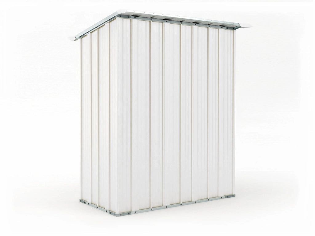 Casetta Box da Giardino in Lamiera di Acciaio Porta Utensili 155x100x192 cm Enaudi Bianca