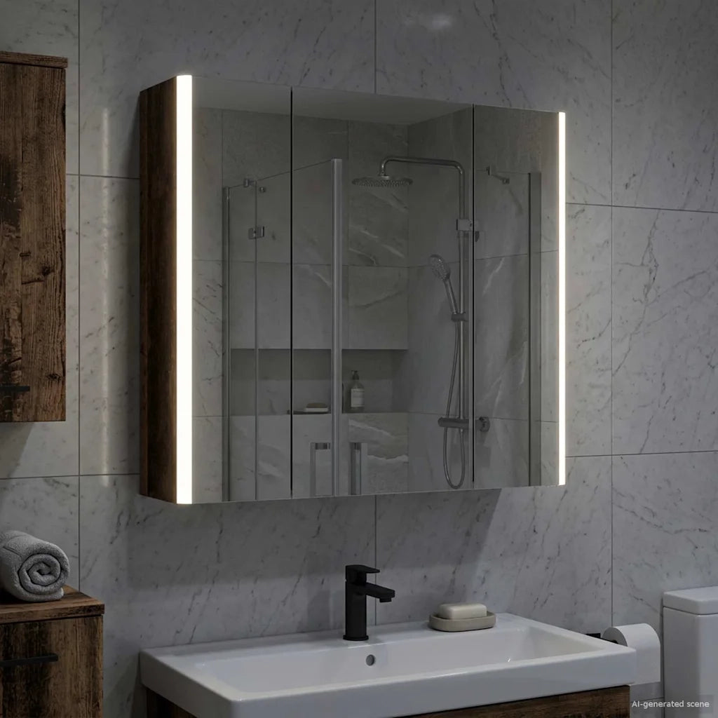 Mobiletto per specchio da bagno Legno vecchio 889253