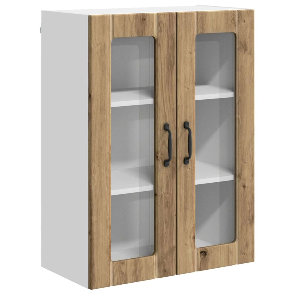 Pensile da cucina | Mobile in vetro da parete LUCCA Rovere Artigianale