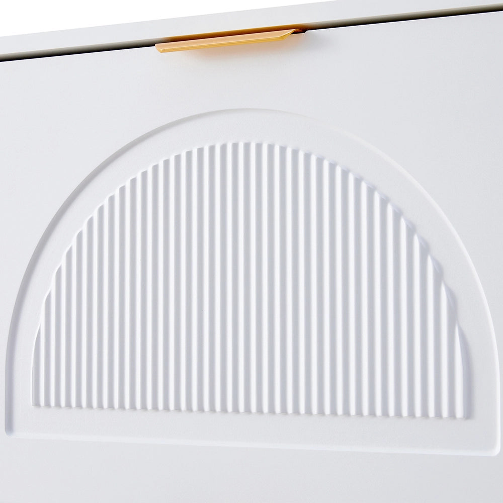 Mobile per scarpe stretto a 3 ante - Xylo - 60x24x114 cm - Bianco per corridoio o soggiorno